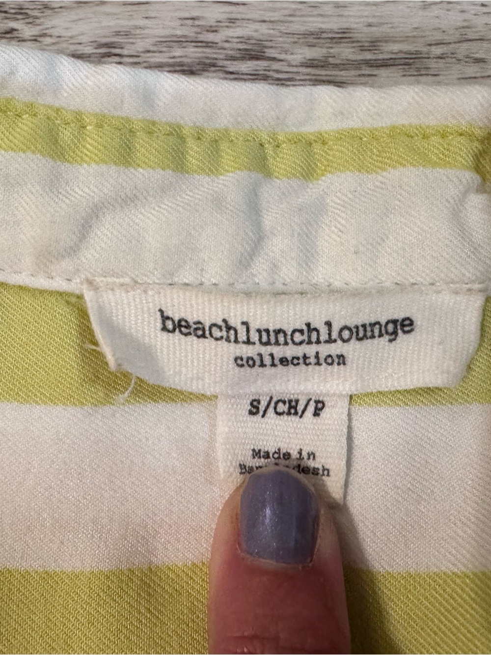 beachlunchlounge Yellow/Lime & White Striped Shirt - Picture 4 of 6